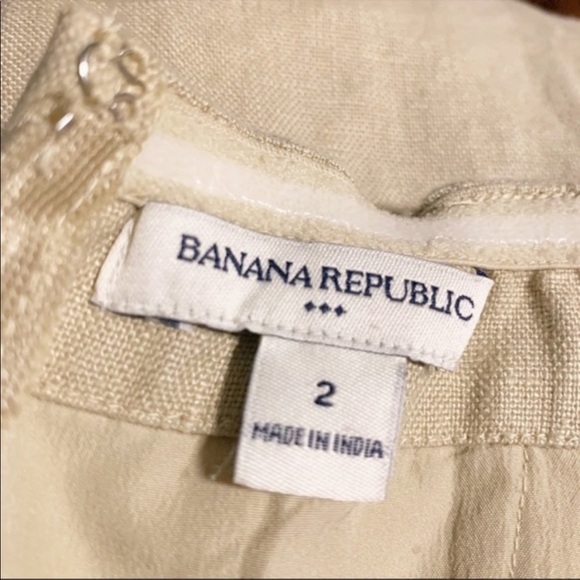 Banana Republic Linen Embroidered Strapless Dress  Size 2 - Picture 8 of 10